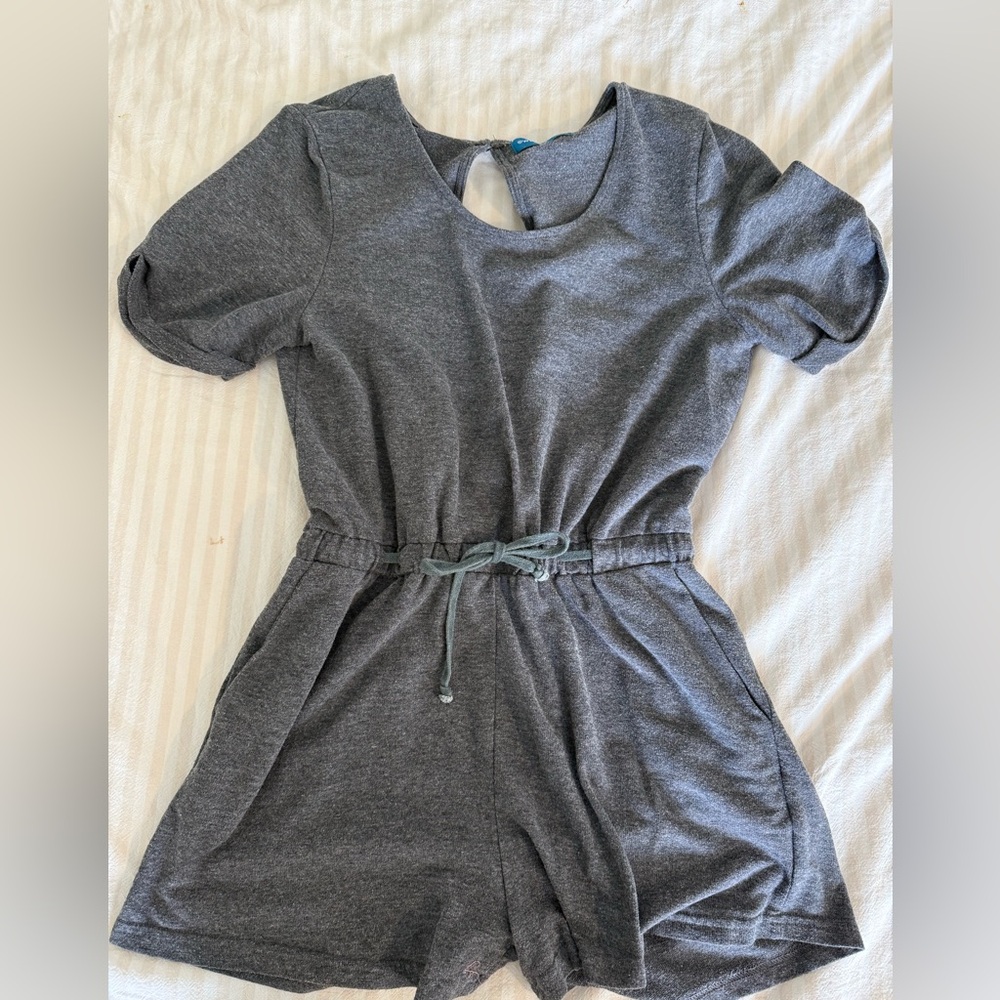 Gray Short Sleeve Romper